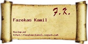 Fazekas Kamil névjegykártya